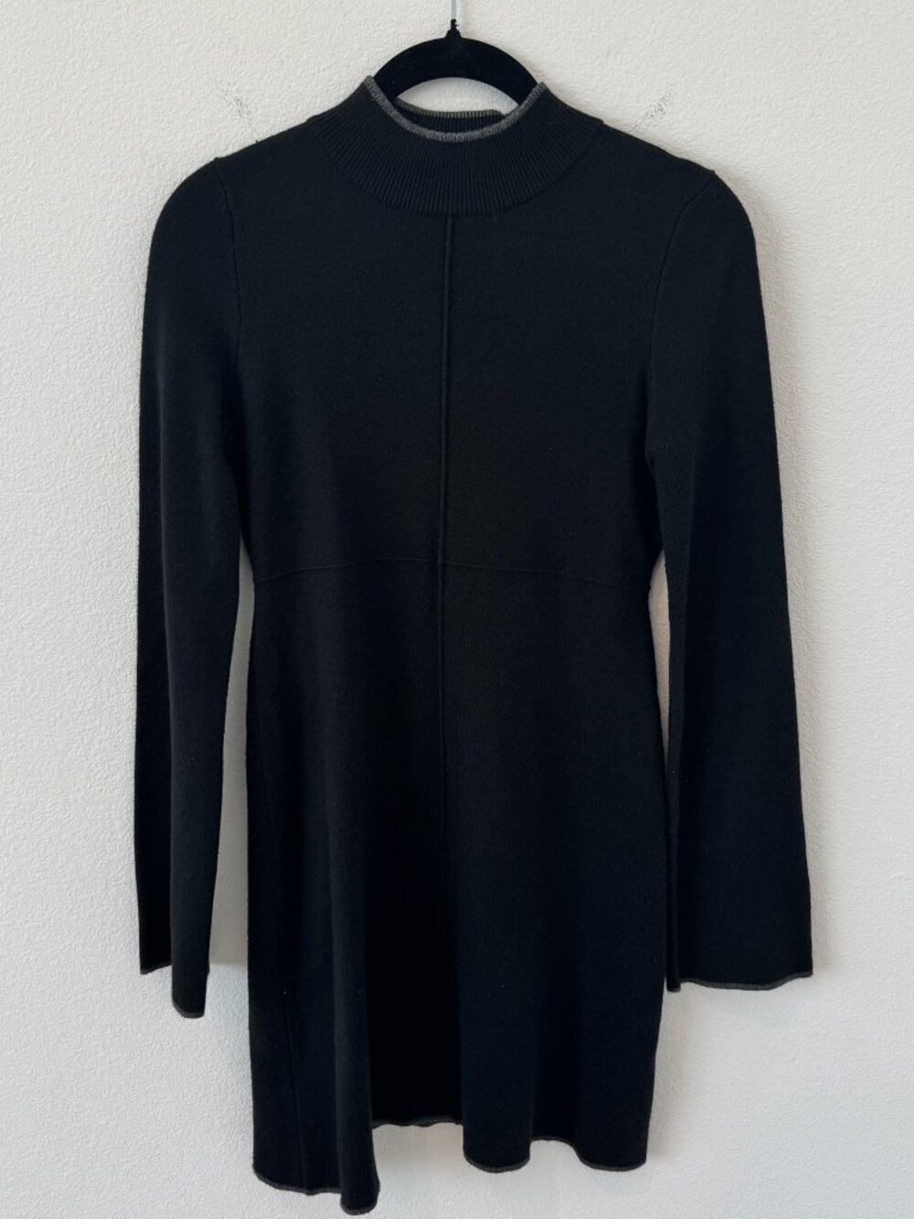 Topshop Mock Neck Bell Sleeve Sweaterdress